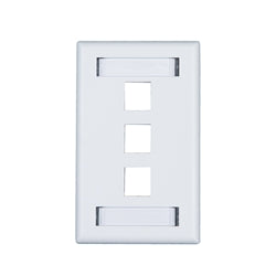 3-Port Keystone Single Gang Faceplate w/ Labels  (QTY. 500) - $1.00/unit