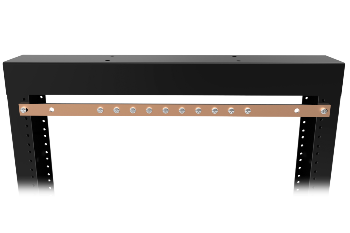 Horizontal Rack Mount Copper Bonding Busbar GRDBAR Series (GRDBAR19)