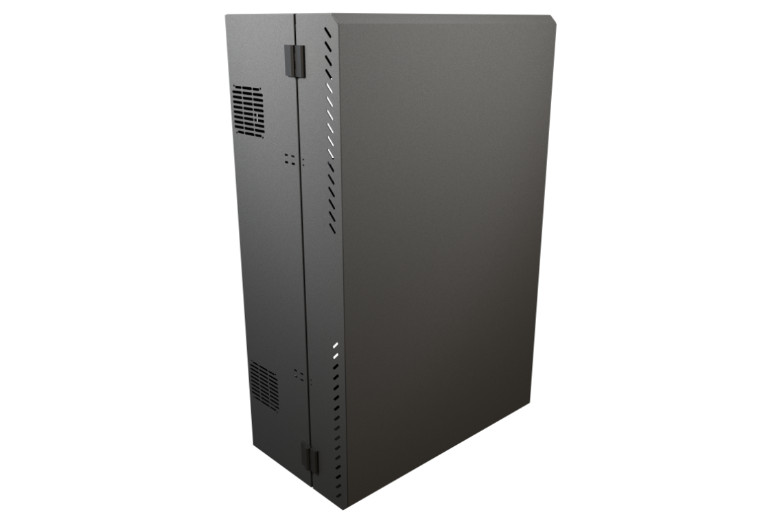 2U + 6U Black Low-Profile Wall Mount Rack Cabinet HLP Series (HLP6U43BK)