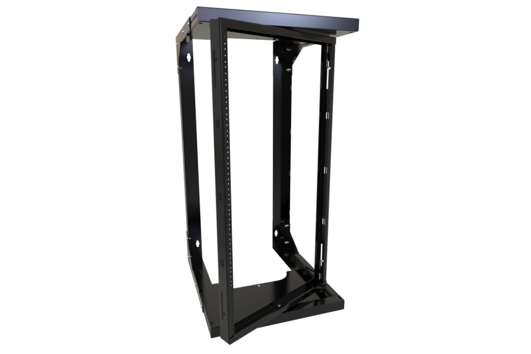 Wall Rack Adjustable 20U Adjustable Depth Center Swing Wall Rack HWMR Series (HWMR1920UBK)