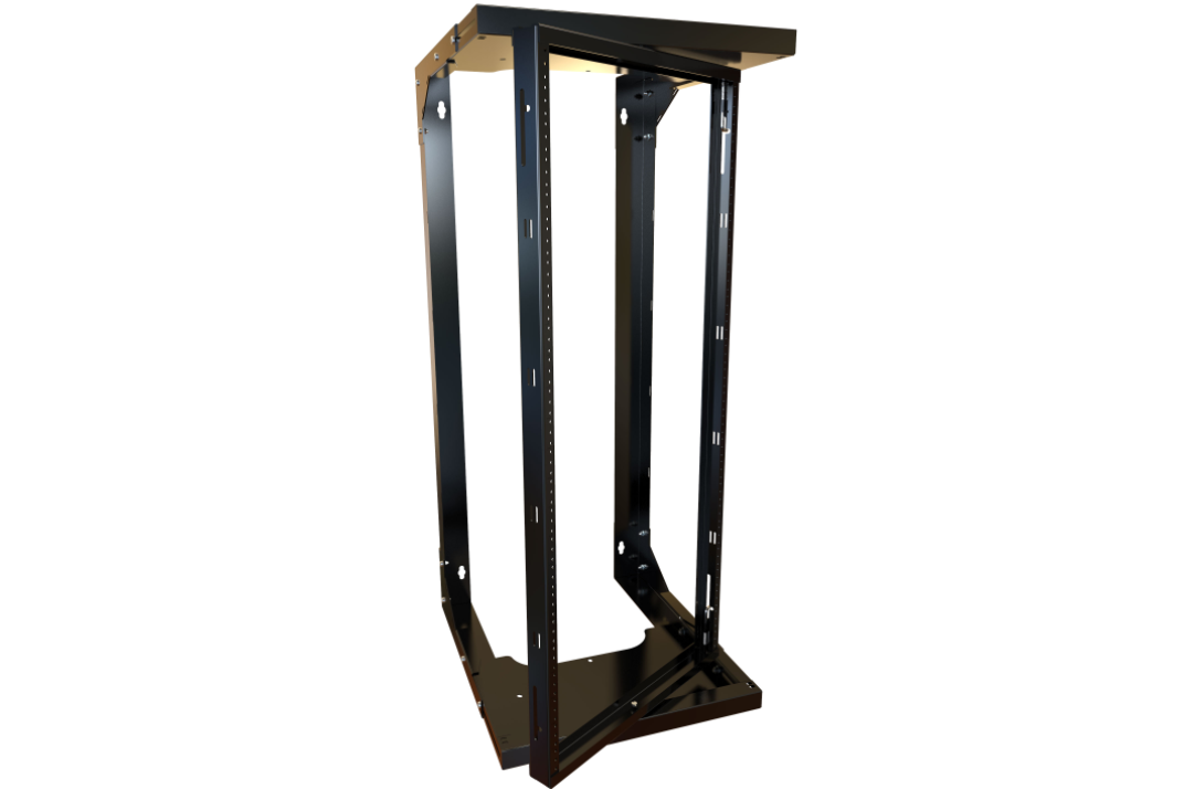 Wall Rack Adjustable 24U Adjustable Depth Center Swing Wall Rack HWMR Series (HWMR1924UBK)