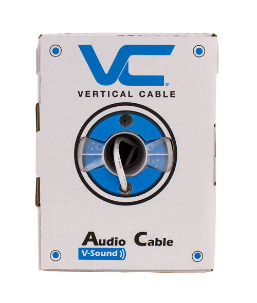 Audio Cable, 18AWG, 2 Conductor, Stranded (16 Strand), PVC Jacket, 1000ft, Pull Box, White