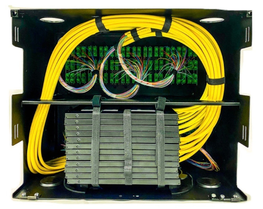 288 Port 8RU Rackmount Fiber Enclosure Pre-Loaded with Pigtails and Splice Trays