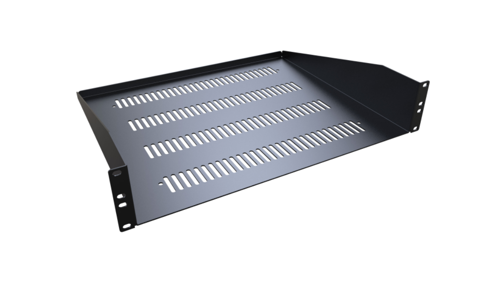 19" 2U Vented Universal Rack Shelf RAS Series (RASV190315BK1)