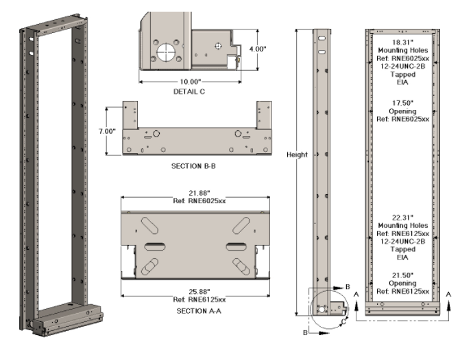 Zone 2 Rack RNE6025BLK - 2 Post - 19