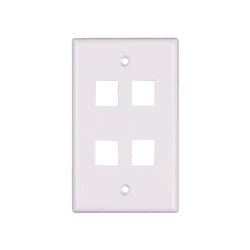 4-Port Keystone Single Gang Faceplate (QTY. 1,000) - $0.55/unit