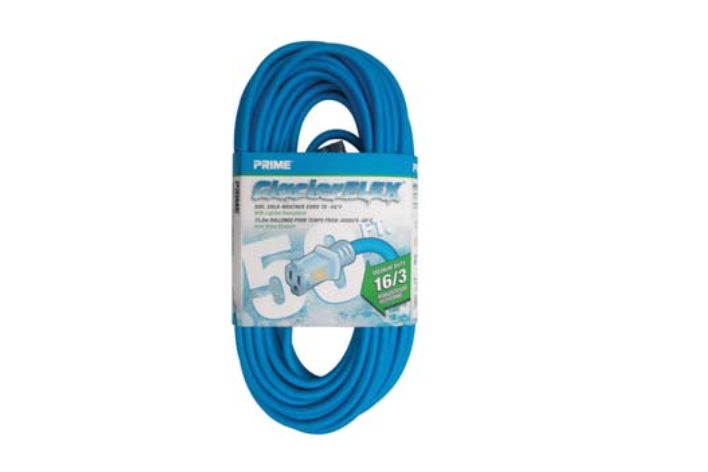 50Ft 16-3 Cold Weather Extension Cord W- Primelight Indicator Light