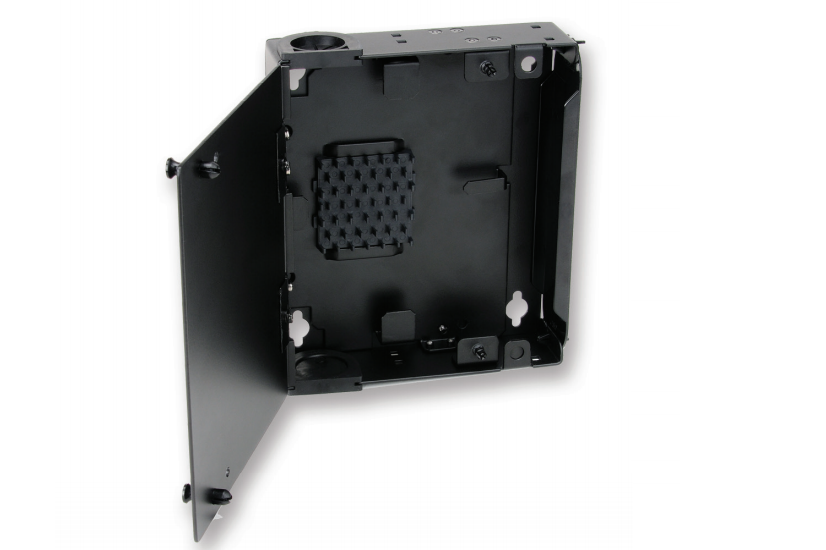 Single-Panel Housing (SPH) Wall-mountable, holds one CCH connector panel, black