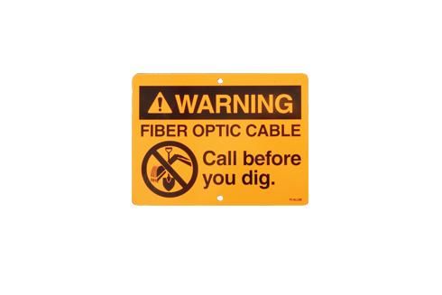 Fiber Optic Warning Sign, 9" x 12" Aluminum