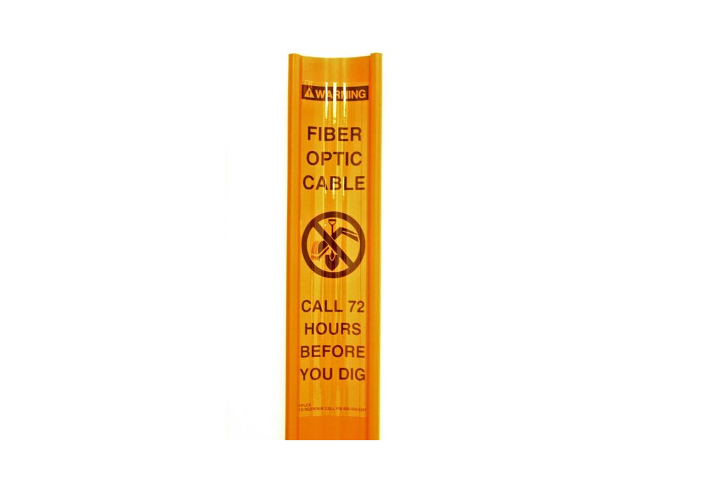 Flexible Fiber Optic Line Marker Post, 3"x6', Orange