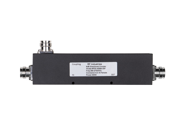 Directional Coupler, 6dB, 4.3-10 Female, 380-2700 MHz, IP65, Low Pim, -155dBc